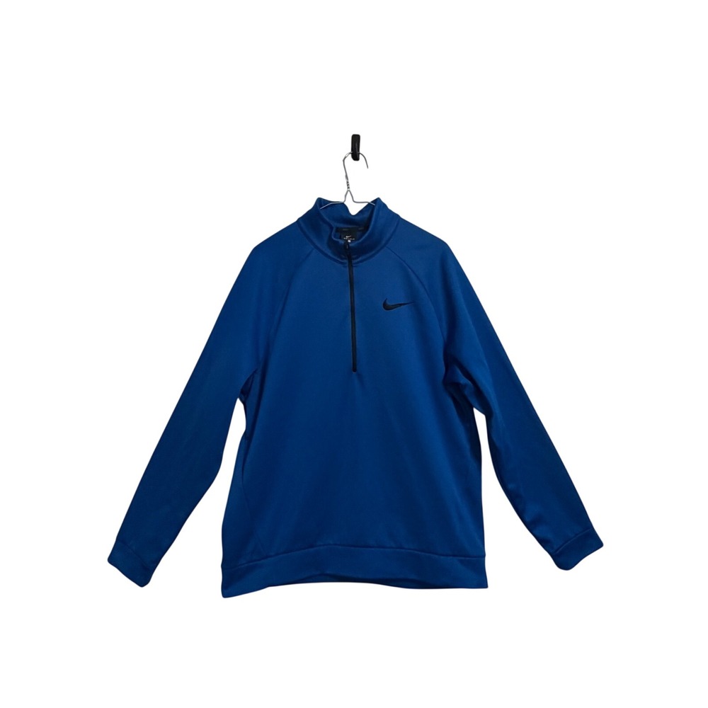 Nike 1/4 Zip Pullover Mens Large Blue Therma-FIT Dri-FIT Fleece 860497-433